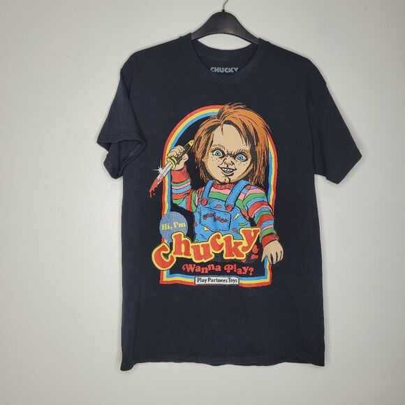 Chucky wanna play child's play horror graphic front shirt size medium - Picture 1 of 5